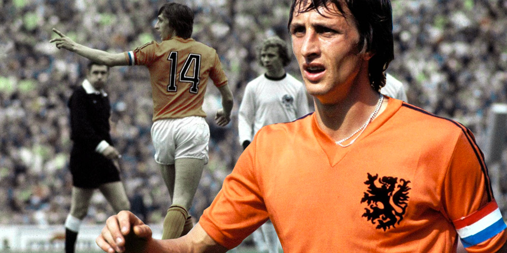 Imagenes superpuestas de Cruyff jugando para Holanda